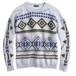 J.Crew Abstract Fair Isle Sweater